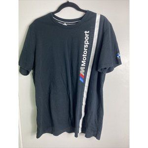 Puma Motorsport BMW XL Black Short Sleeve White Stripe T Shirt
